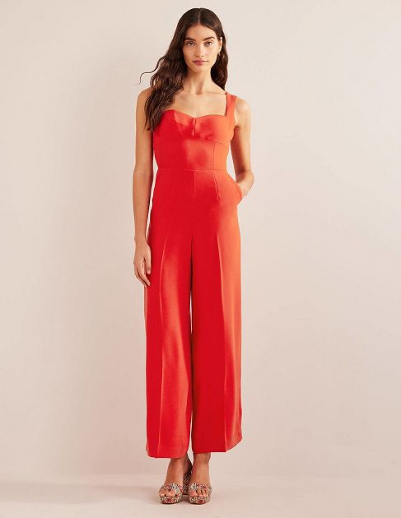 Orange Women's Boden Sweetheart Wideleg Jumpsuit | 31597DBPZ