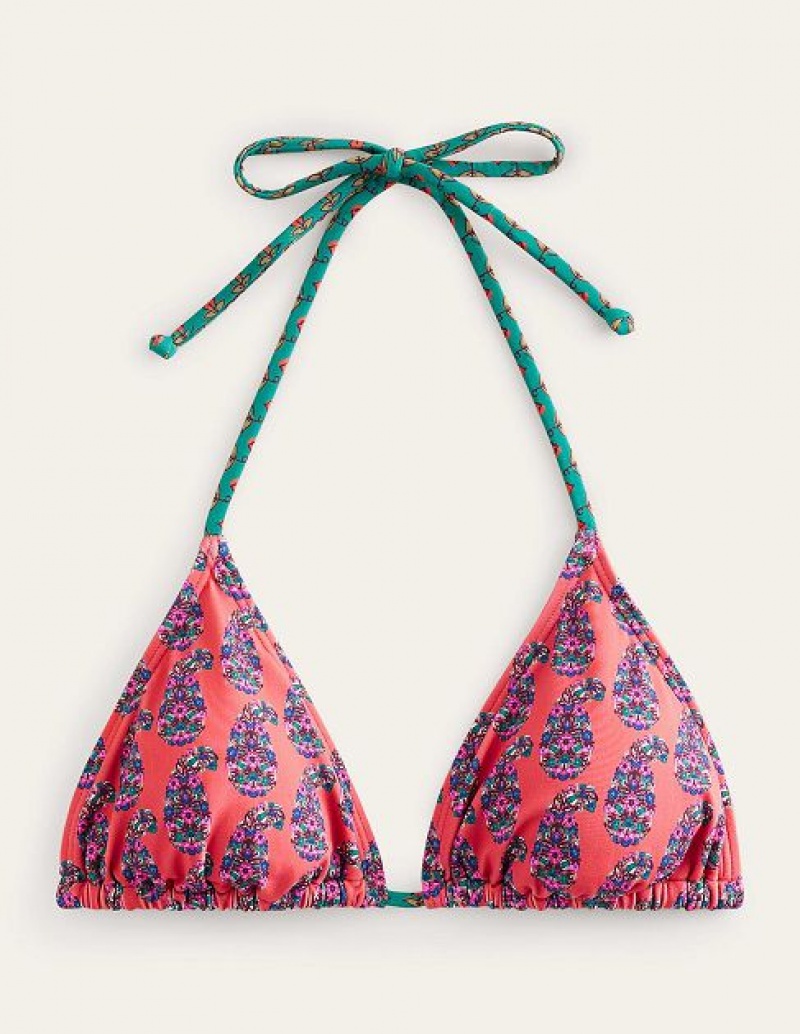 Orange Women's Boden Symi String Bikini Tops | 81904GFEM