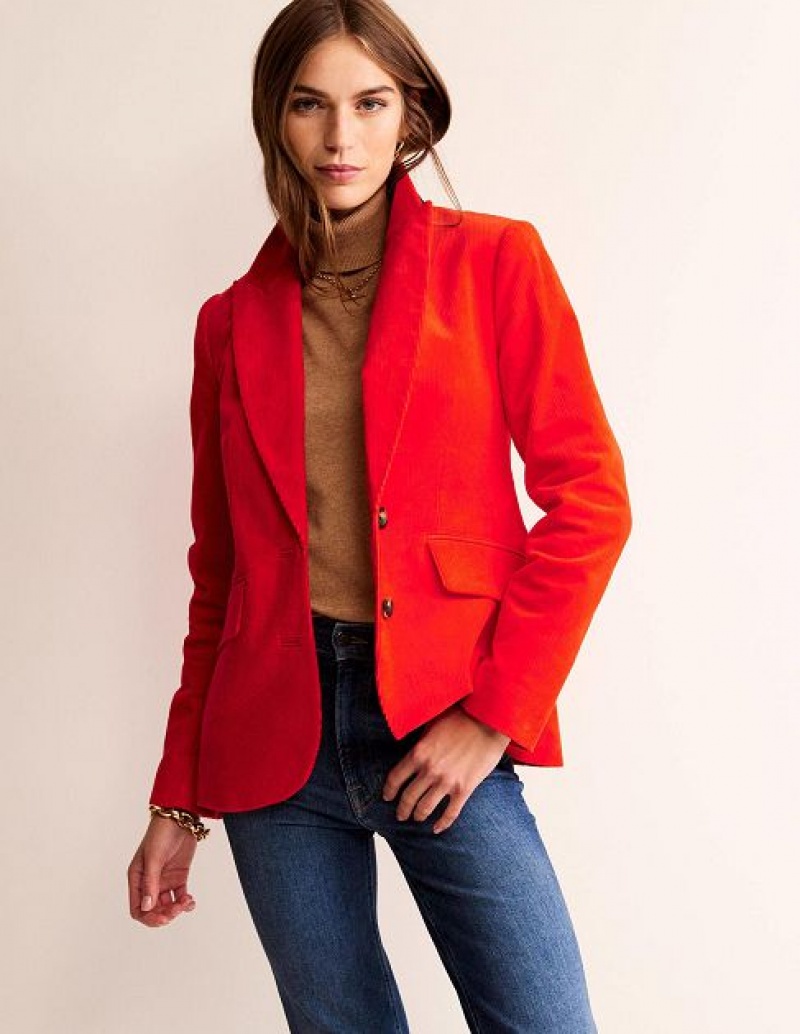 Orange Women\'s Boden The Marylebone Cord Blazers | 90246UVHF