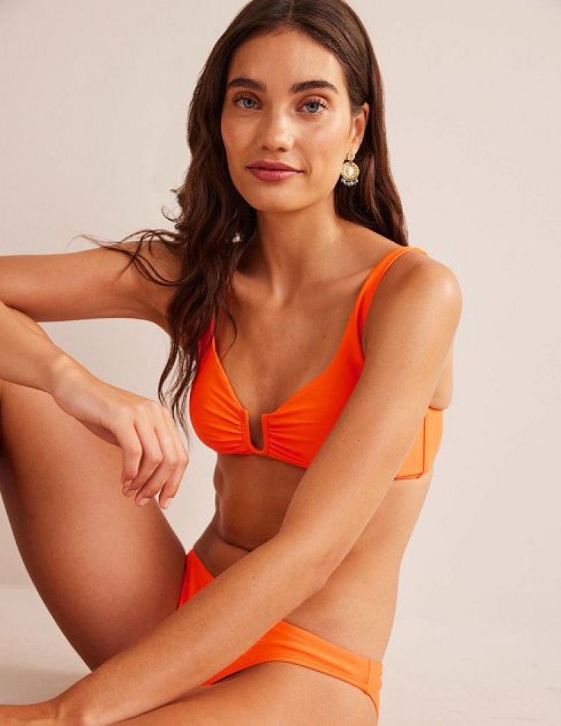 Orange Women's Boden U-bar Bikini Tops | 76514PBDR