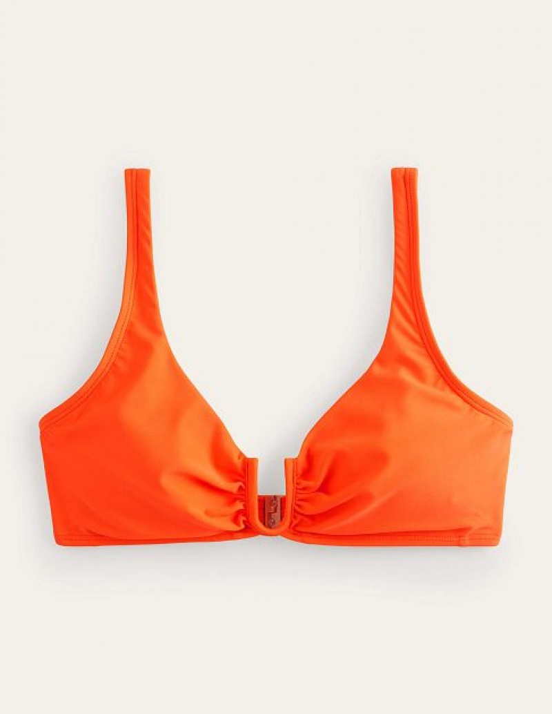 Orange Women's Boden U-bar Bikini Tops | 76514PBDR