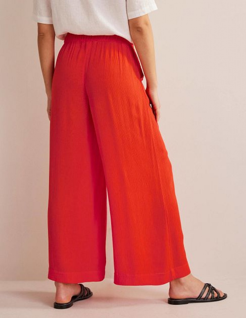 Orange Women's Boden Vacation Wide Leg Pants | 12604JGPA