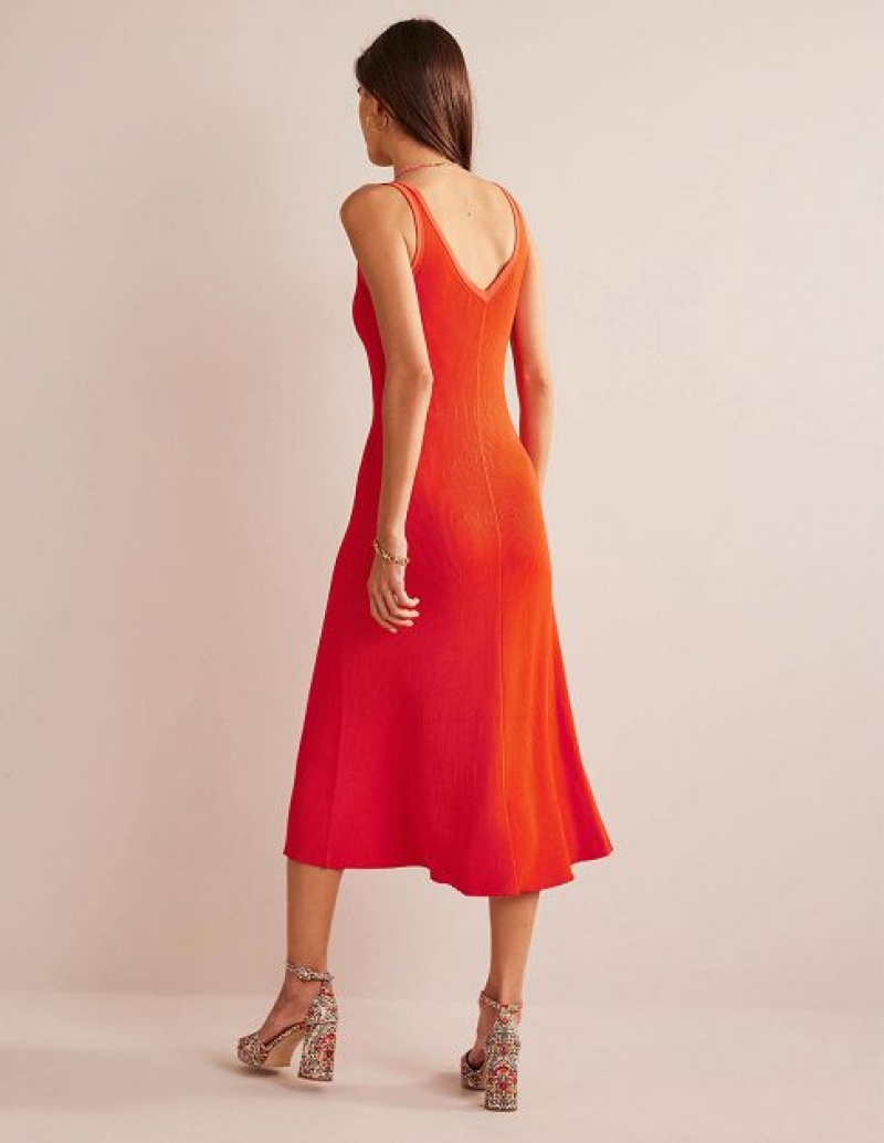 Orange Women's Boden V-neck Maxi Dress | 01698CZUF