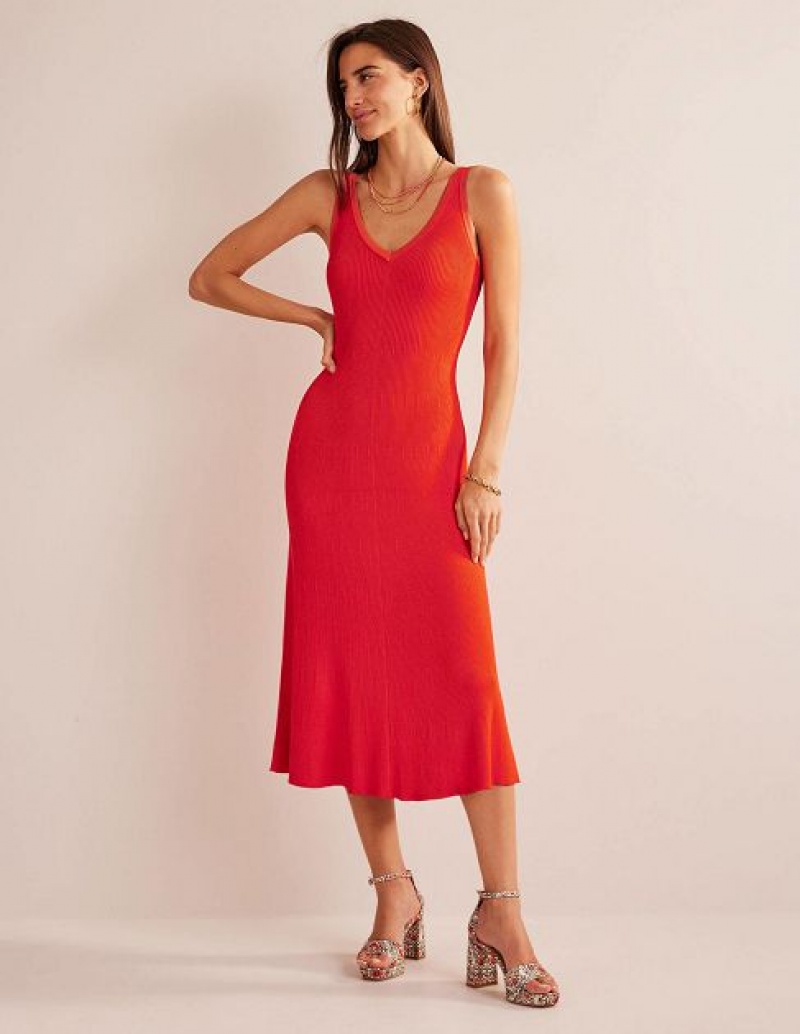 Orange Women's Boden V-neck Maxi Dress | 01698CZUF