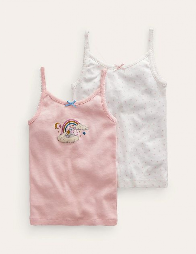 Pink Kids\' Boden 2 Pack Tanks | 31409UTLD