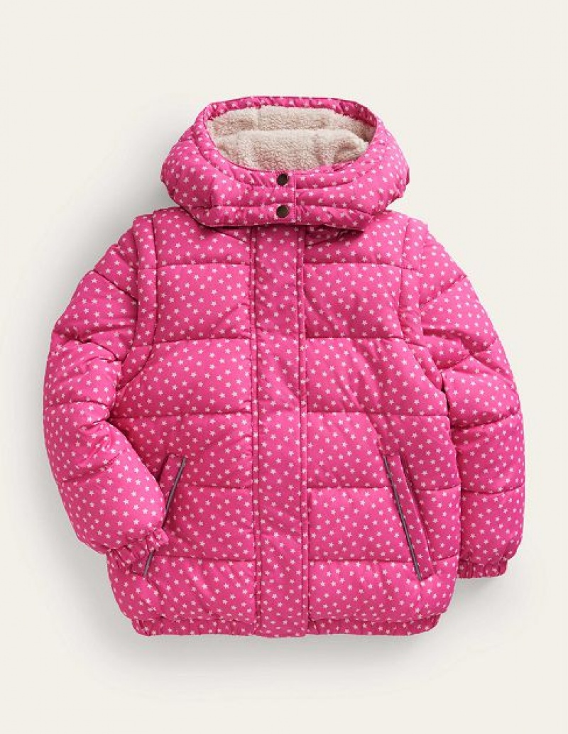 Pink Kids' Boden 2-in-1 Padded Coats | 46390MRTW