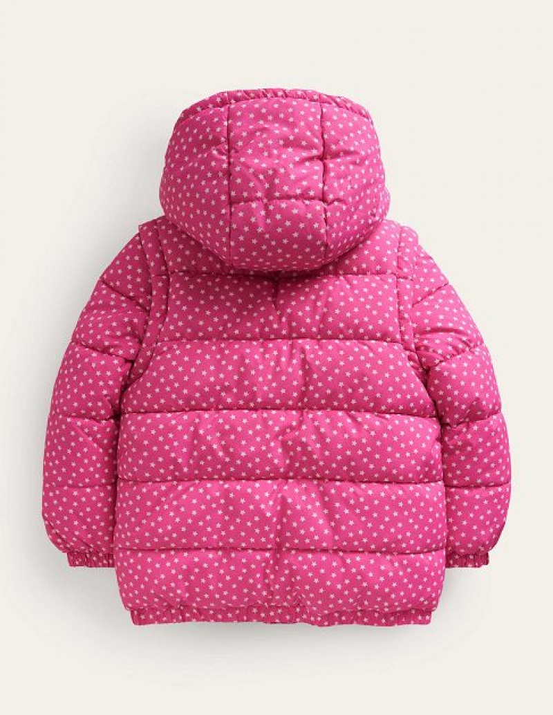 Pink Kids' Boden 2-in-1 Padded Coats | 46390MRTW