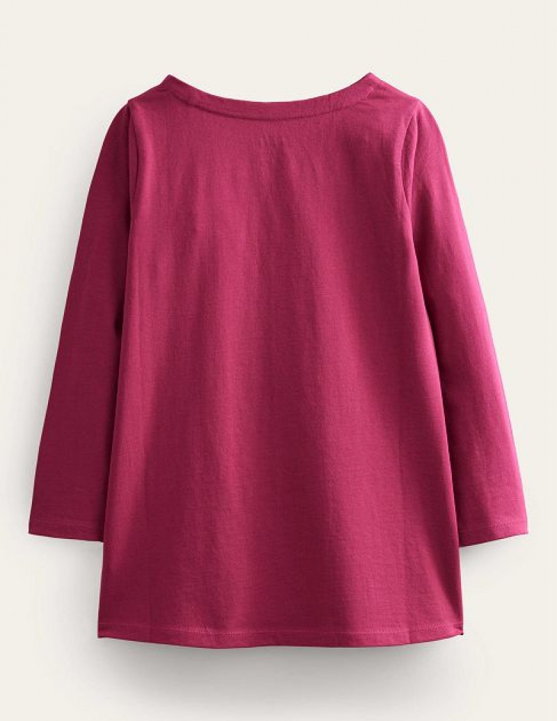 Pink Kids' Boden Appliqué Jersey Tunic Sweatshirts | 03524JBDS