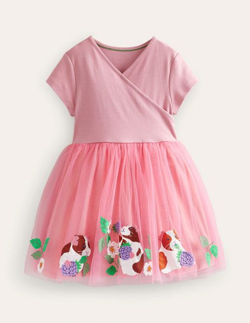 Pink Kids' Boden Applique Tulle Ballet Dress | 13049OUSV