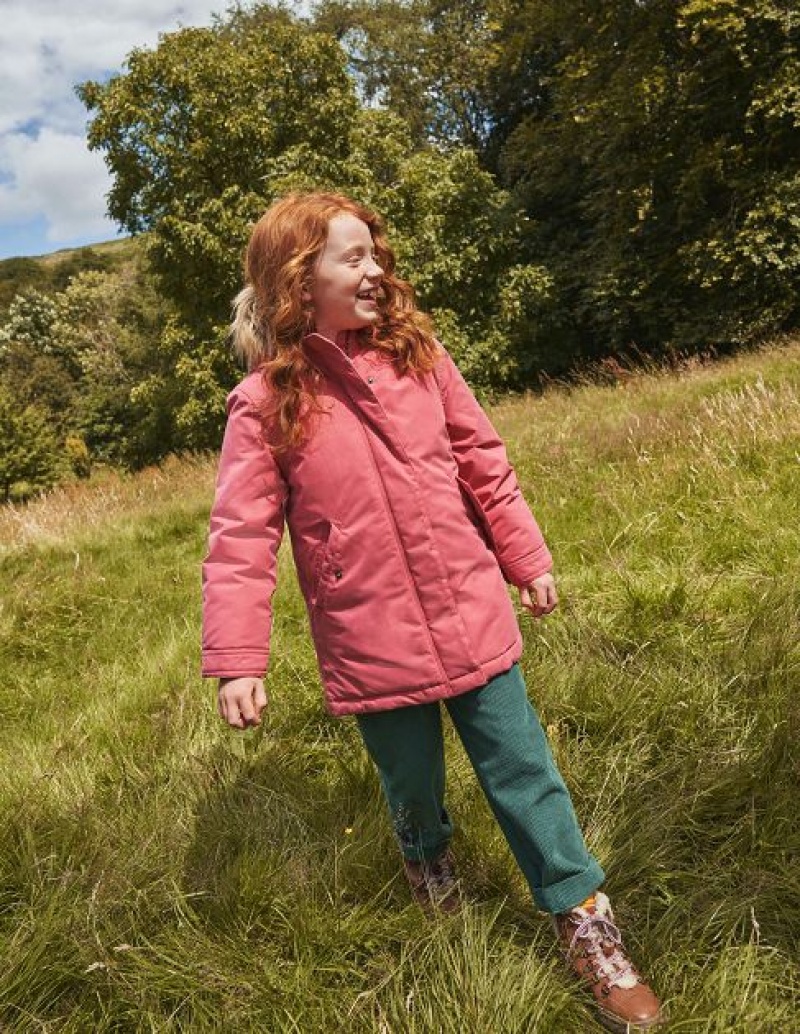 Pink Kids\' Boden Authentic Parka Jackets | 18790GIVE