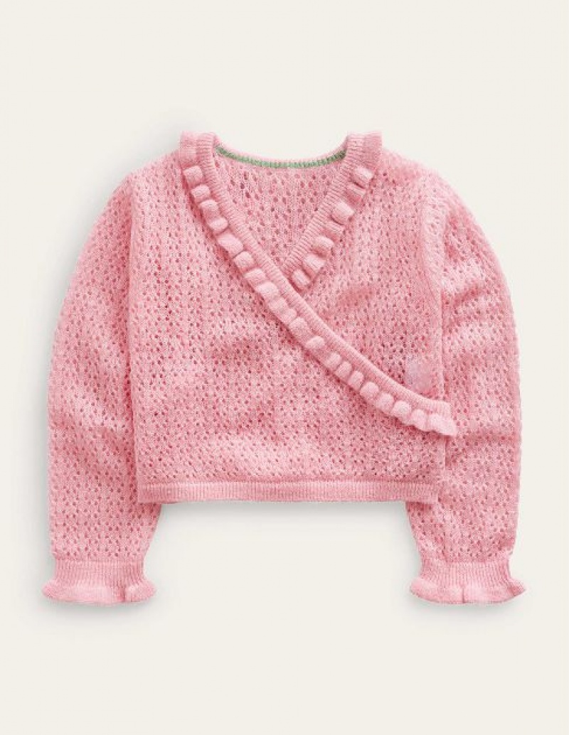 Pink Kids' Boden Ballet Wrap Cardigan | 25198IWRL