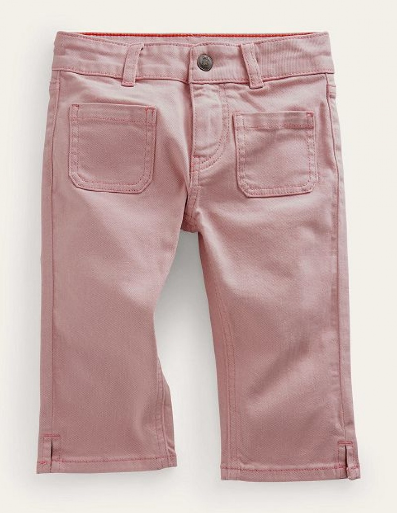 Pink Kids\' Boden Cropped Woven Pants | 07321QRMH