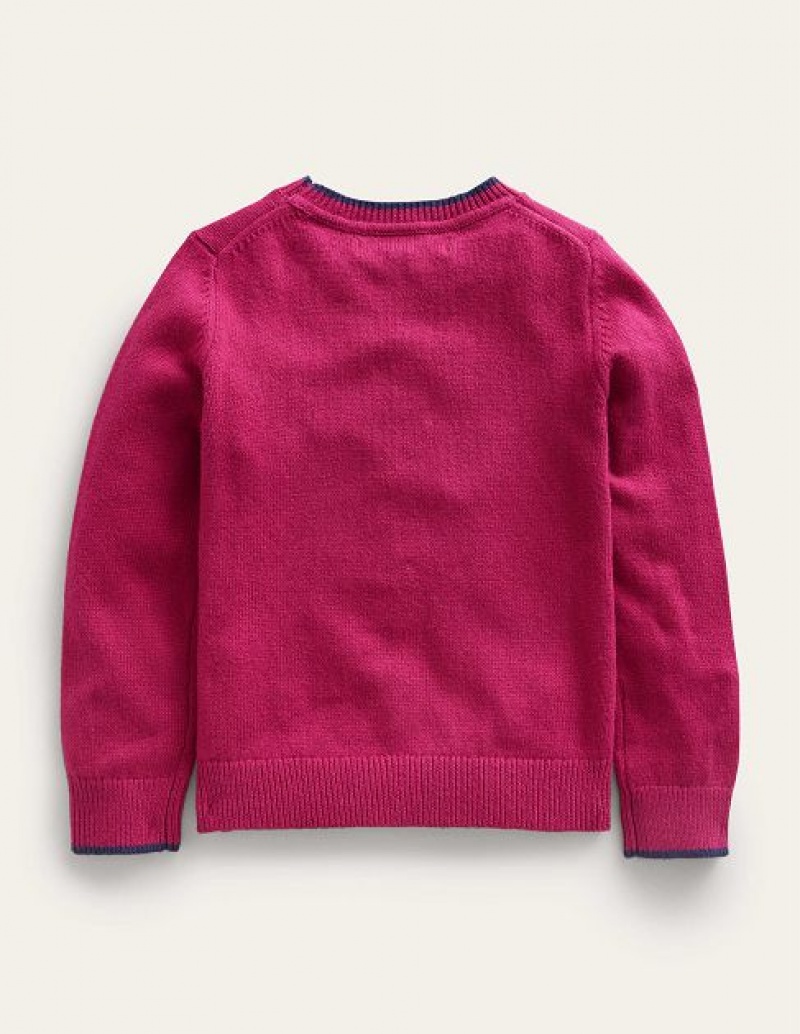 Pink Kids' Boden Crown Sweaters | 47195EKWF