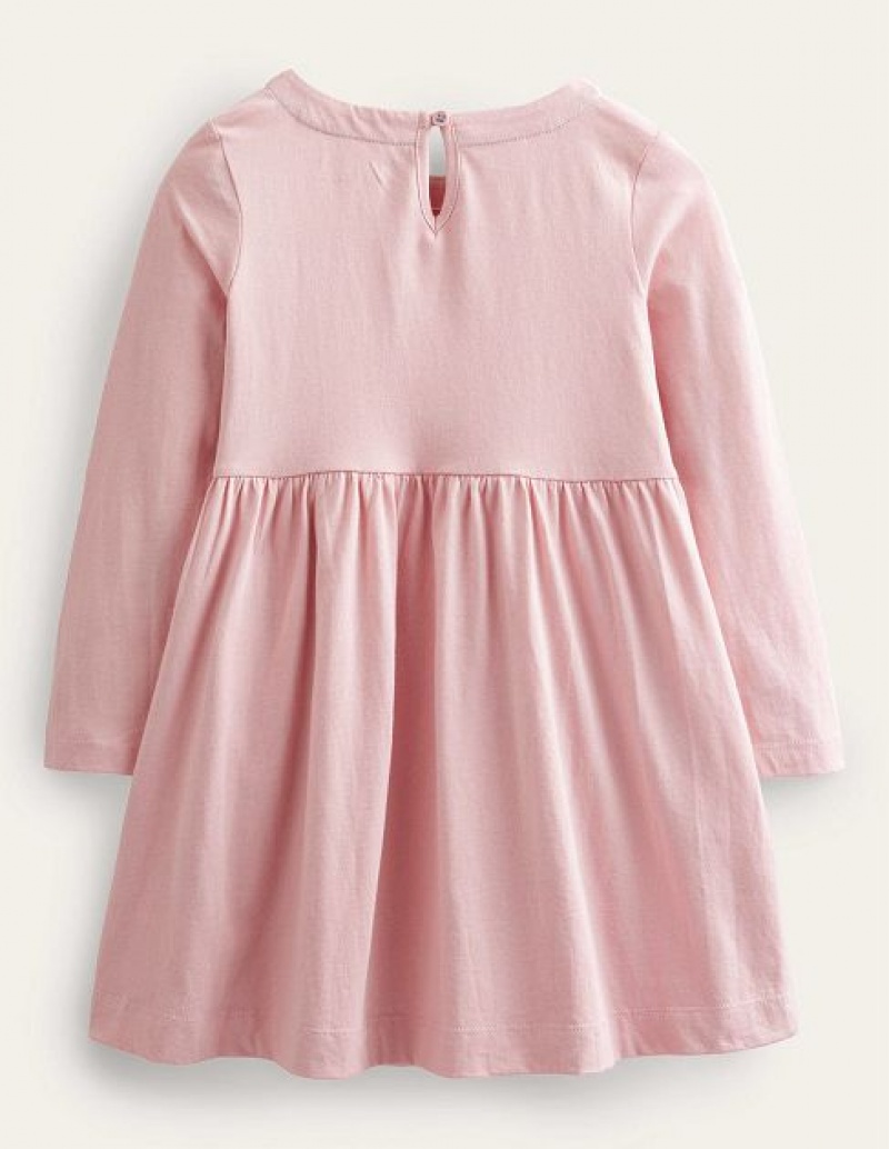 Pink Kids' Boden Flutter Jersey Dress | 01529YOPT