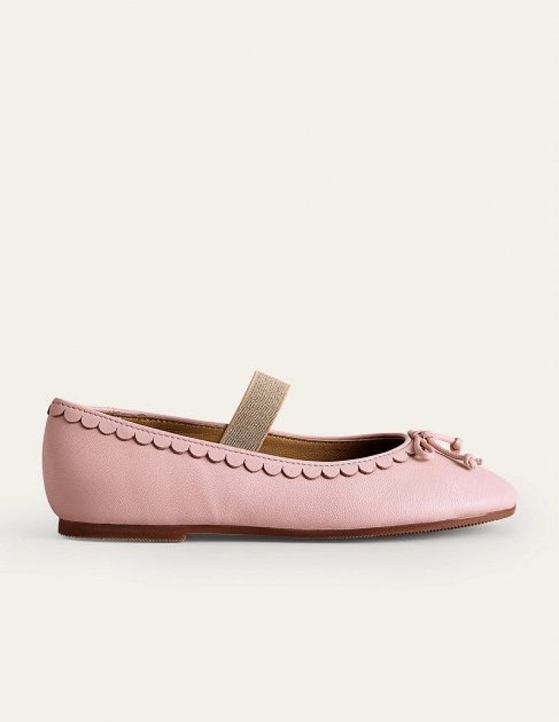 Pink Kids\' Boden Leather Ballet Flat | 81354EAPZ