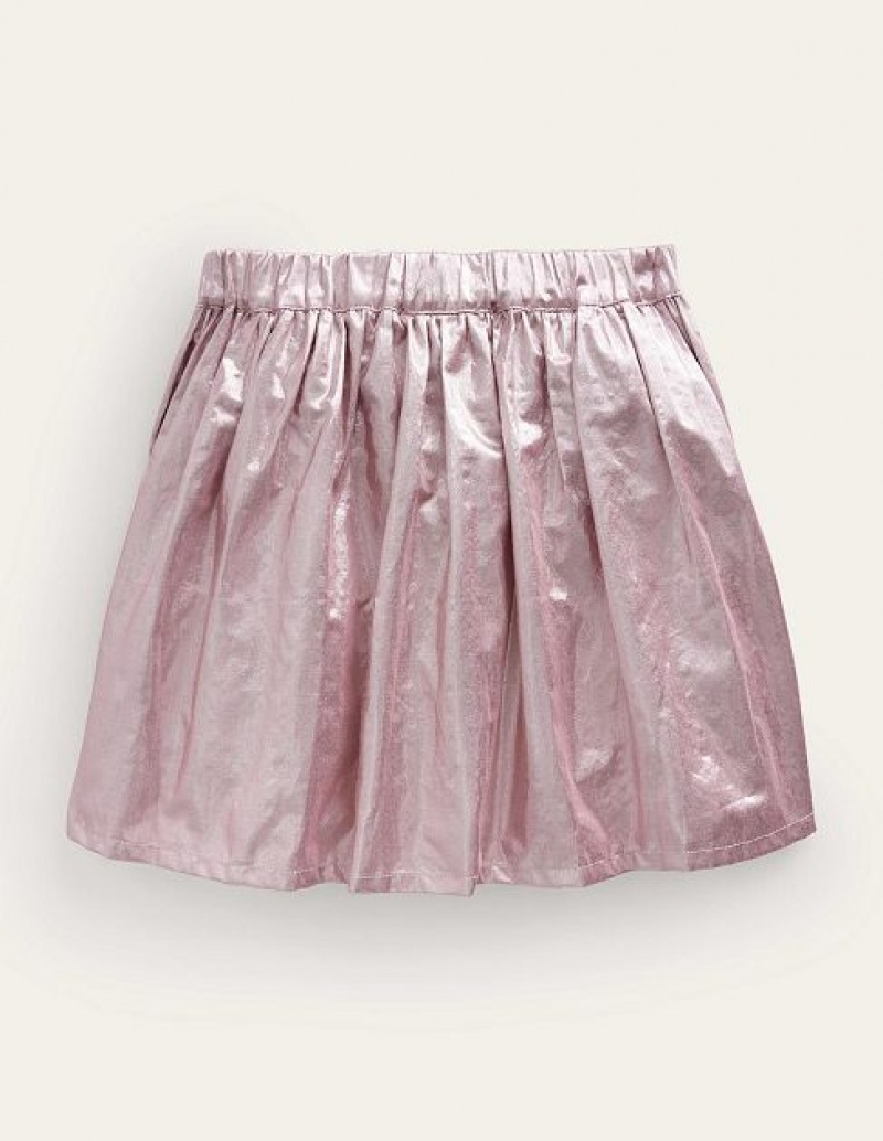 Pink Kids' Boden Metallic Party Skirts | 47028BFYI