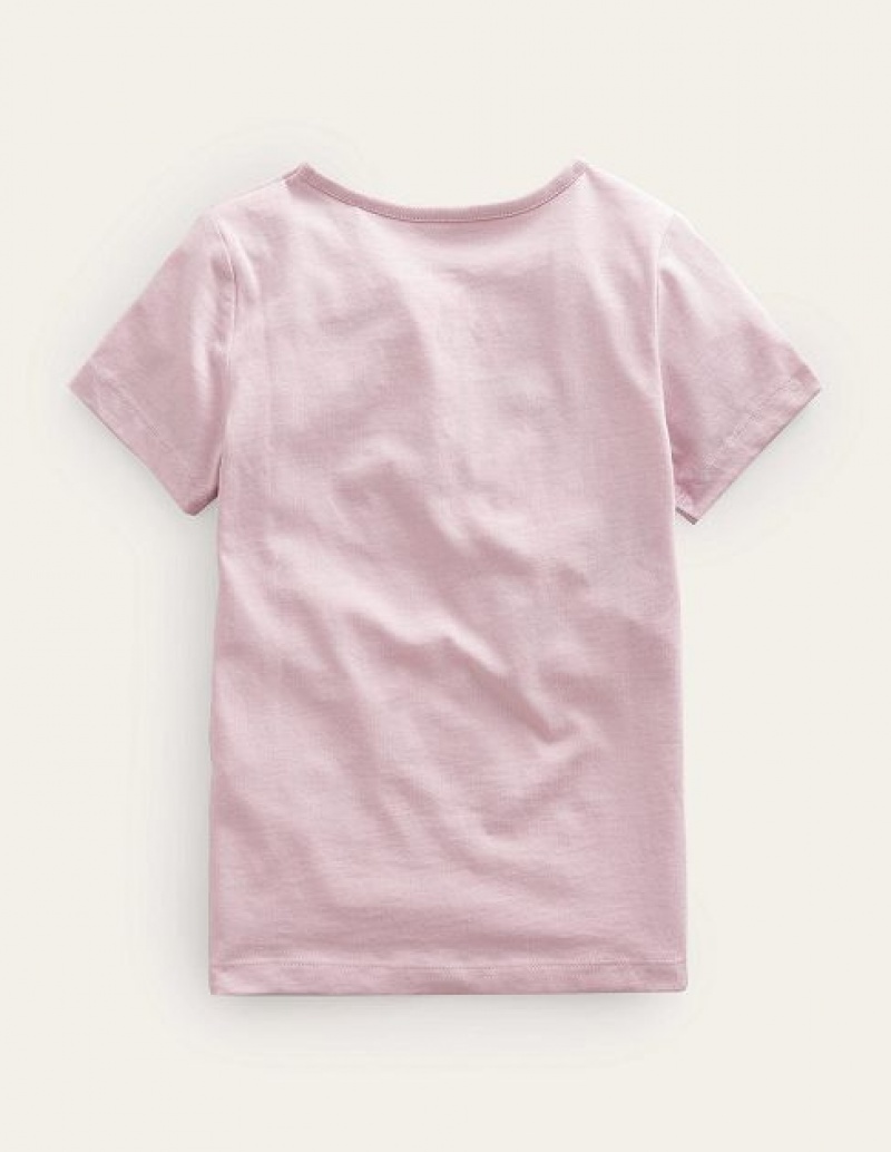 Pink Kids' Boden Painterly Printed T-Shirt | 46580LFSB