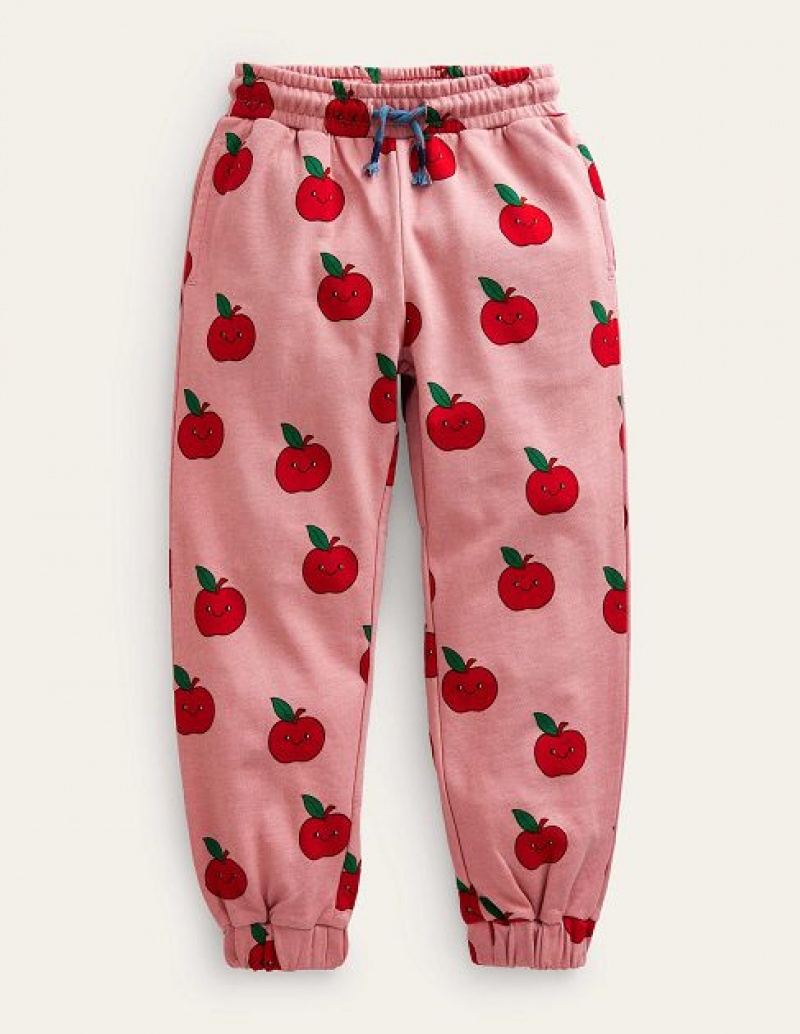 Pink Kids' Boden Printed Joggers | 65192WRXN