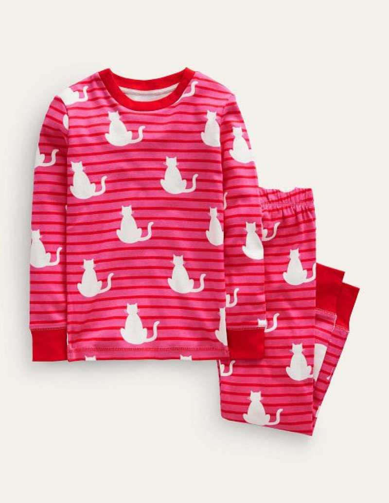 Pink Kids' Boden Snug Glow-in-the-dark Pajamas | 68524FEPX