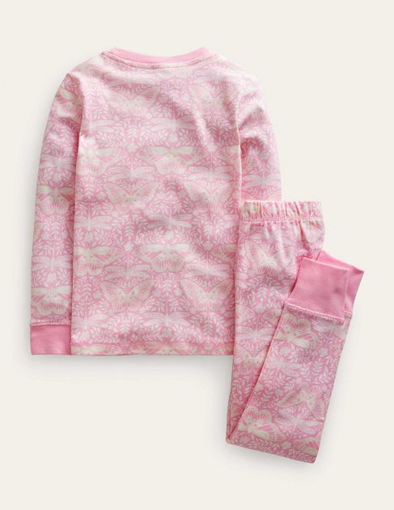 Pink Kids' Boden Snug Glow-in-the-dark Pajamas | 31654ONCY