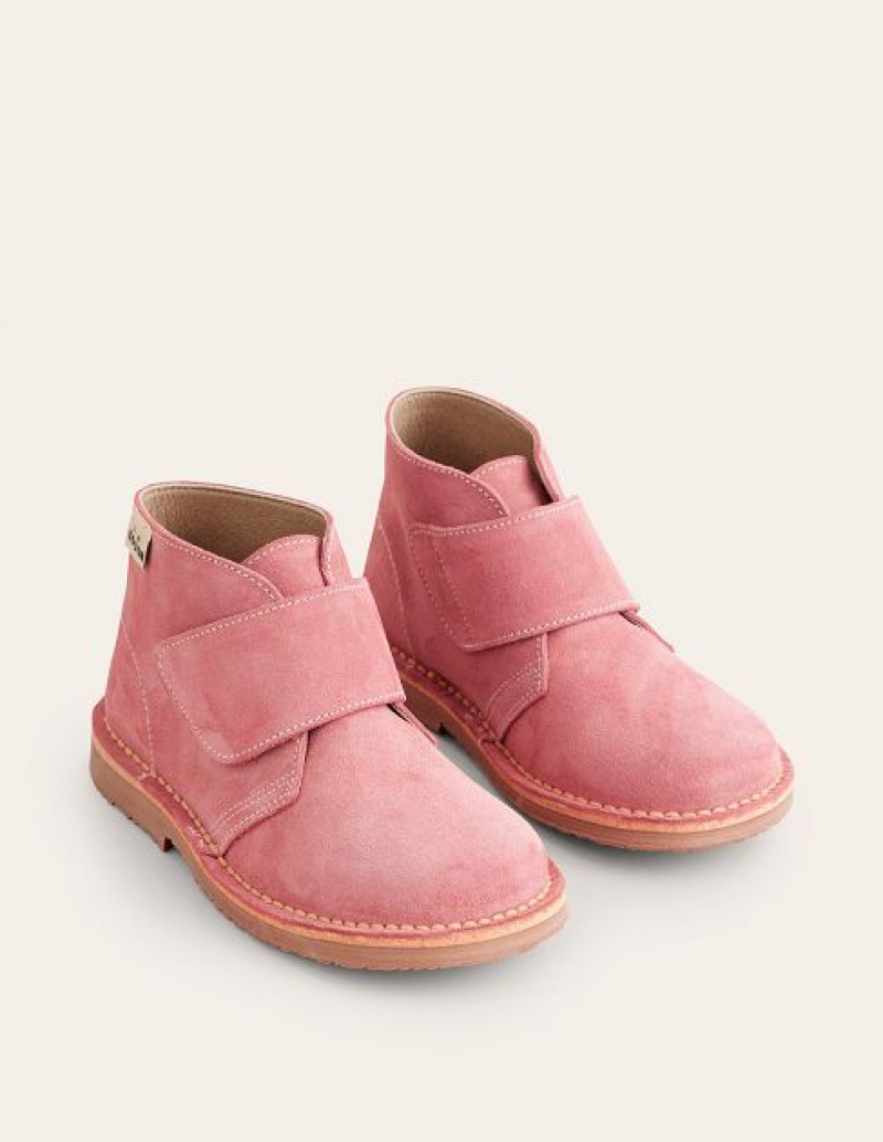 Pink Kids' Boden Suede Desert Boots | 03568KMLH