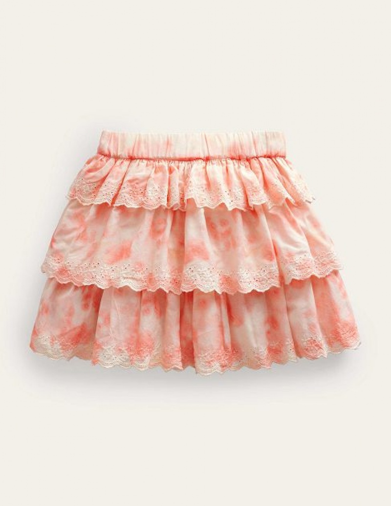 Pink Kids' Boden Tie Dye Skirts | 29350ZEXT