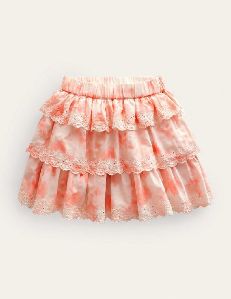 Pink Kids\' Boden Tie Dye Skirts | 29350ZEXT