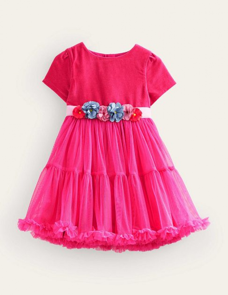 Pink Kids' Boden Twirly Tulle Dress | 92530JLFO