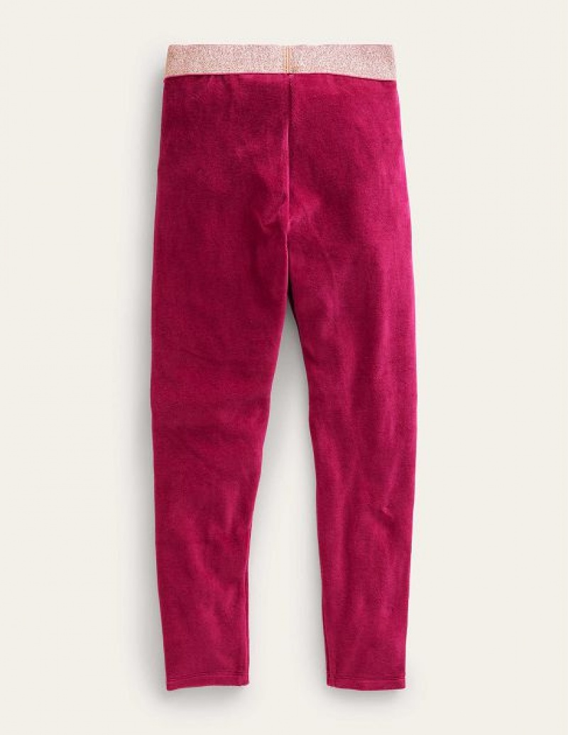 Pink Kids' Boden Velvet Leggings | 79186JIOW