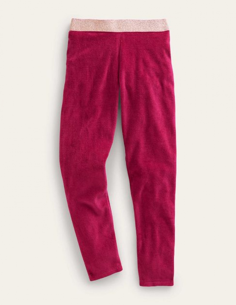 Pink Kids\' Boden Velvet Leggings | 79186JIOW