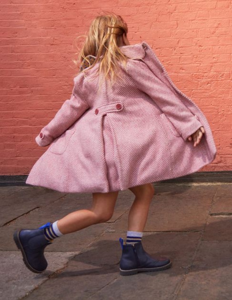 Pink Kids' Boden Wonderful Wool Blend Coats | 30861STKX