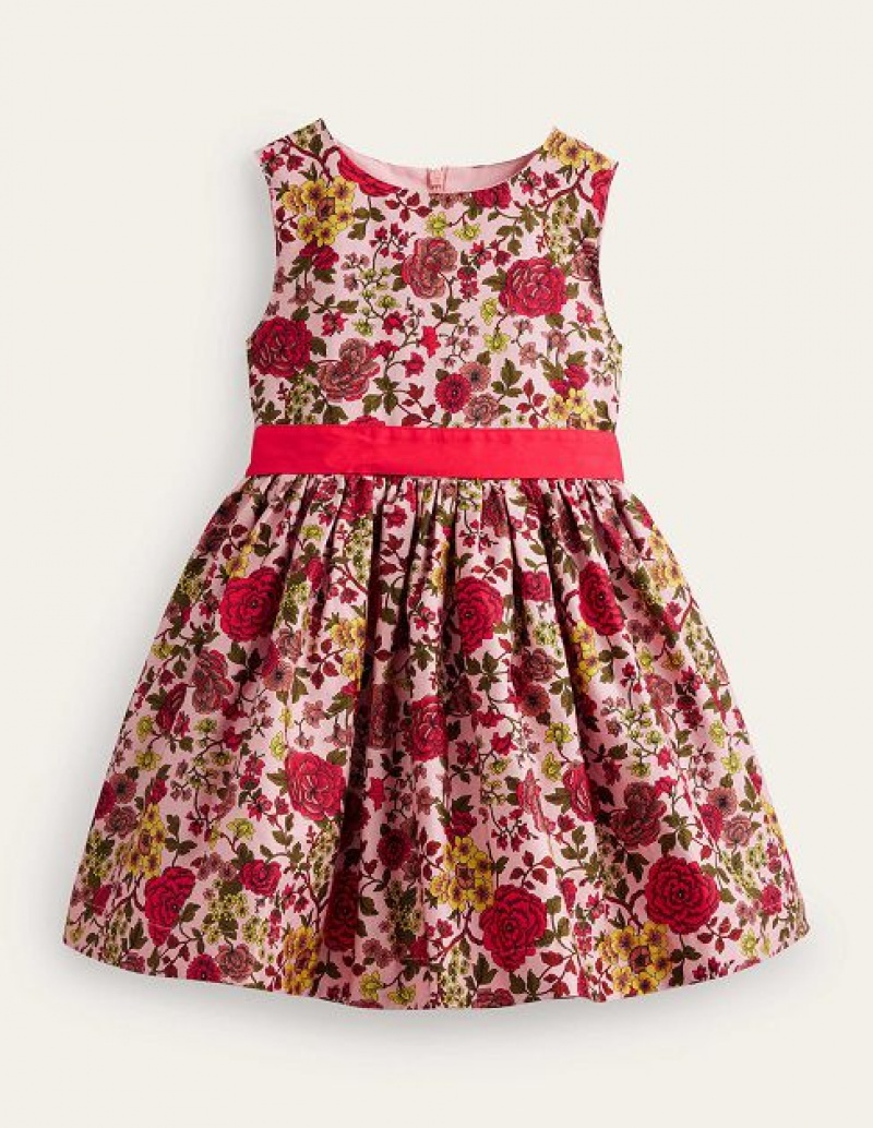 Pink Rose Kids' Boden Sateen Party Dress | 56972CPZH