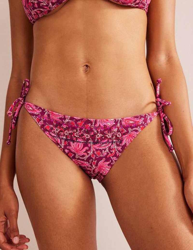 Pink Women's Boden Bead Embellished Bikini Bottoms | 50762NADJ