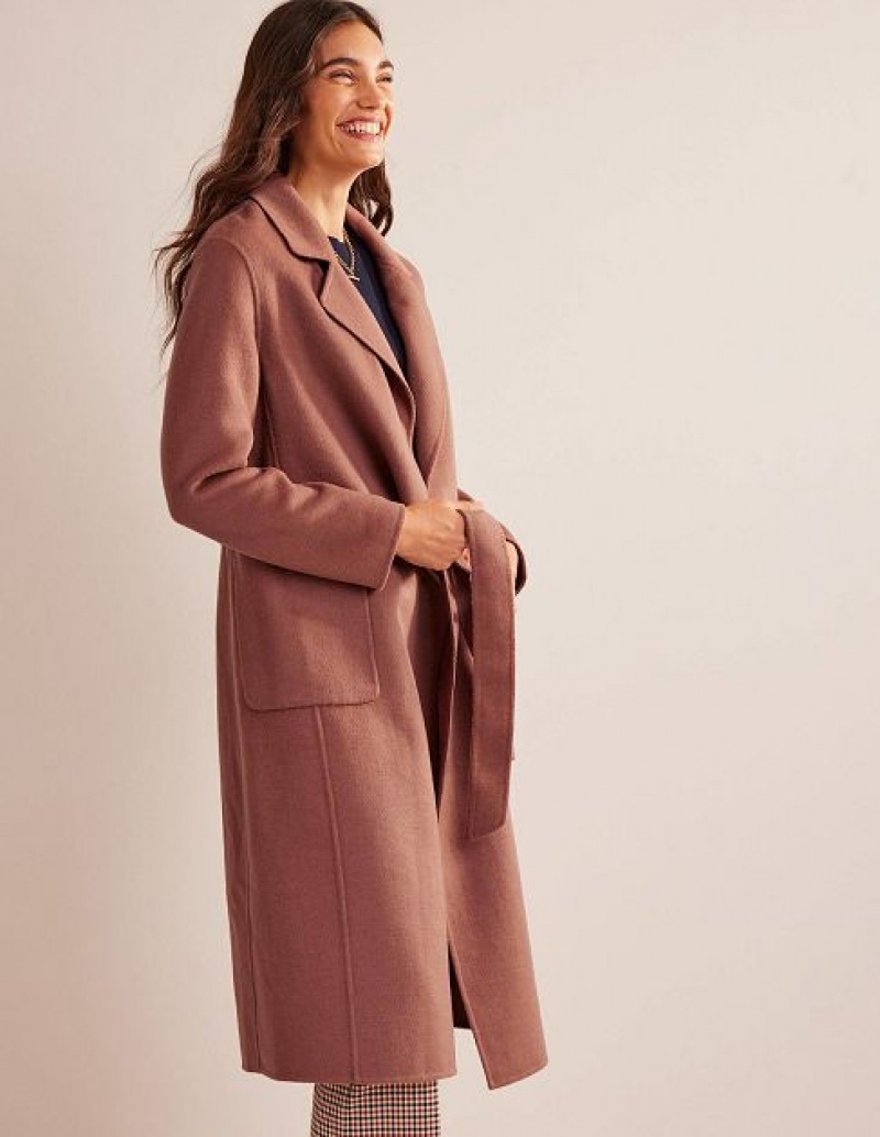 Pink Women's Boden Bristol Wool-blend Coats | 12305NQJC