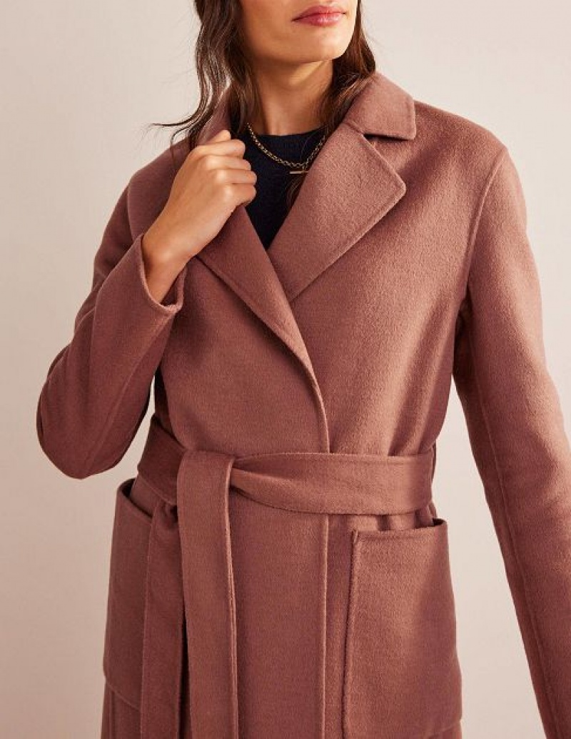 Pink Women's Boden Bristol Wool-blend Coats | 12305NQJC