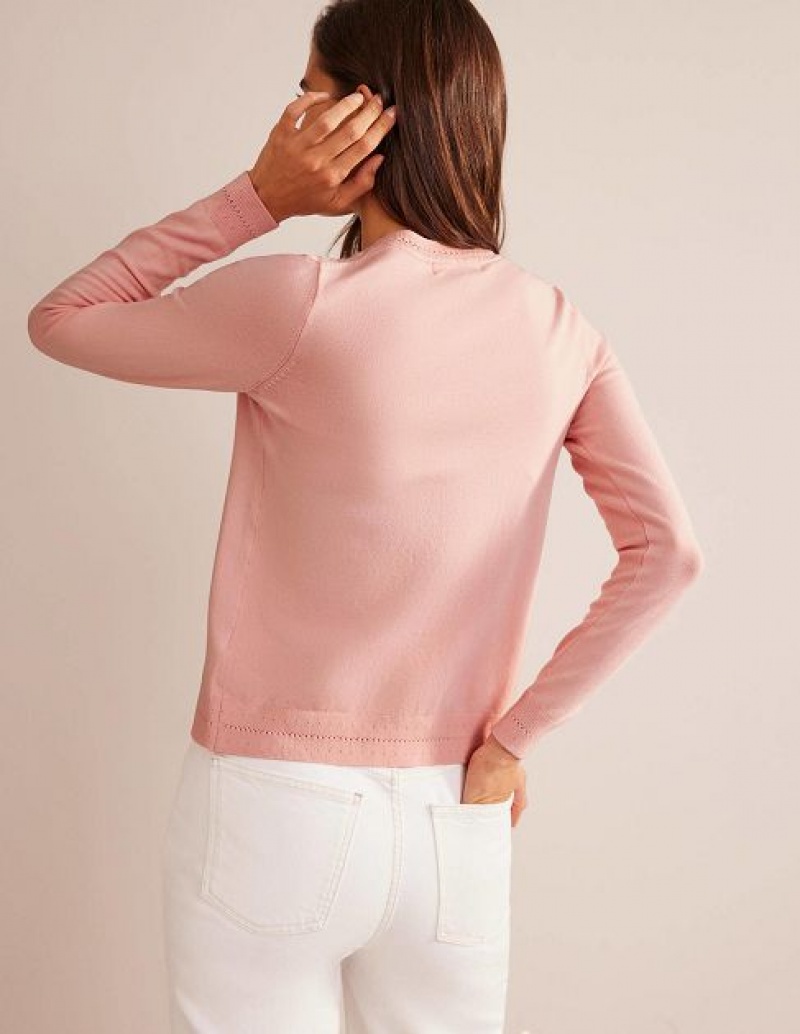 Pink Women's Boden Catriona Cotton Cardigan | 43079OYAZ