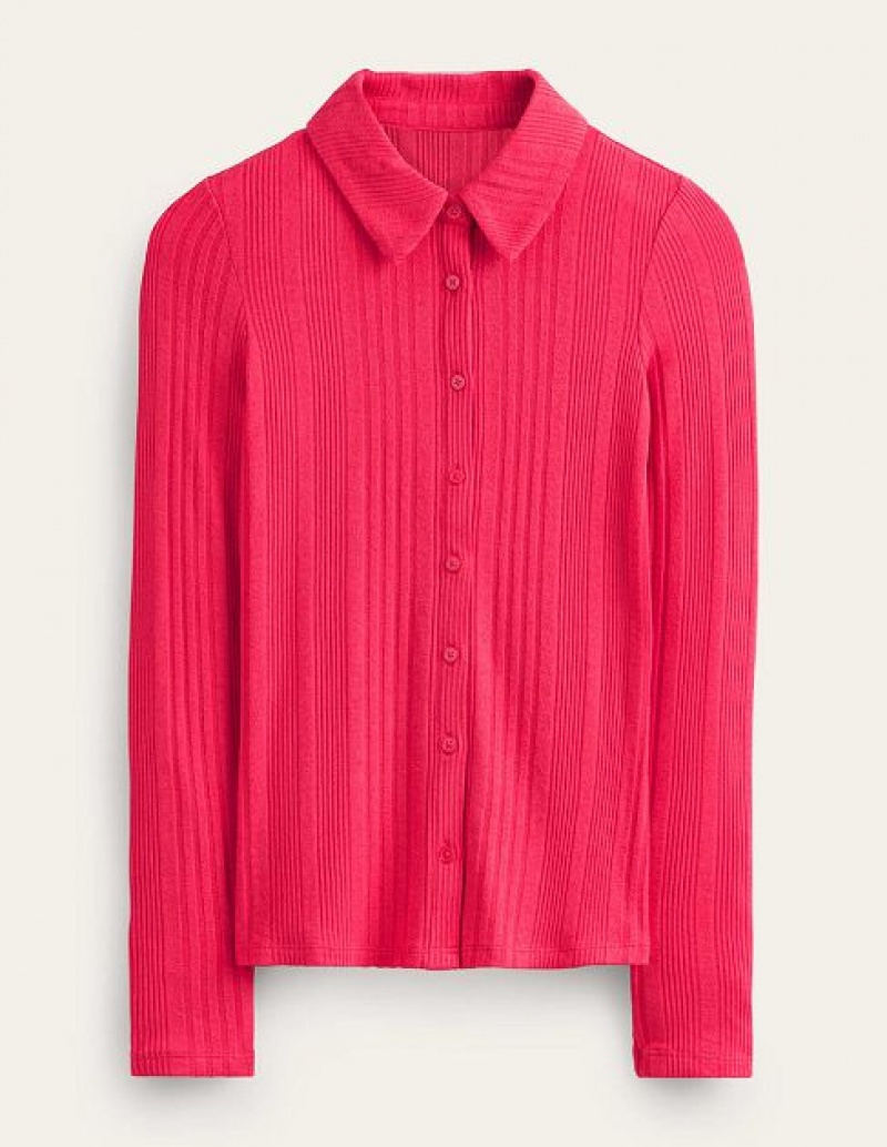 Pink Women's Boden Charlotte Jersey Shirts | 10658CWYX