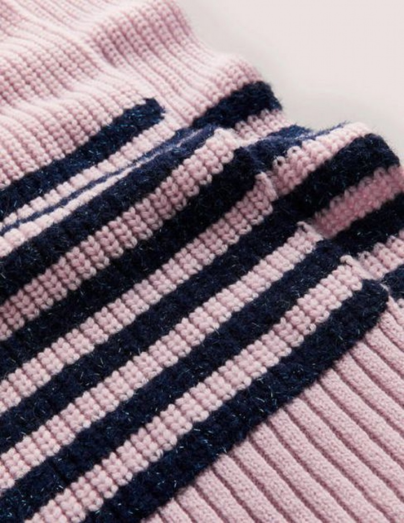 Pink Women's Boden Chunky Stripe Scarf | 72130UXLE