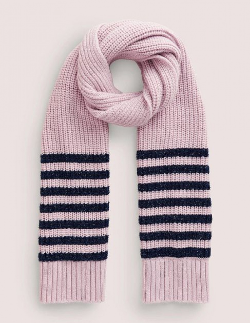 Pink Women\'s Boden Chunky Stripe Scarf | 72130UXLE