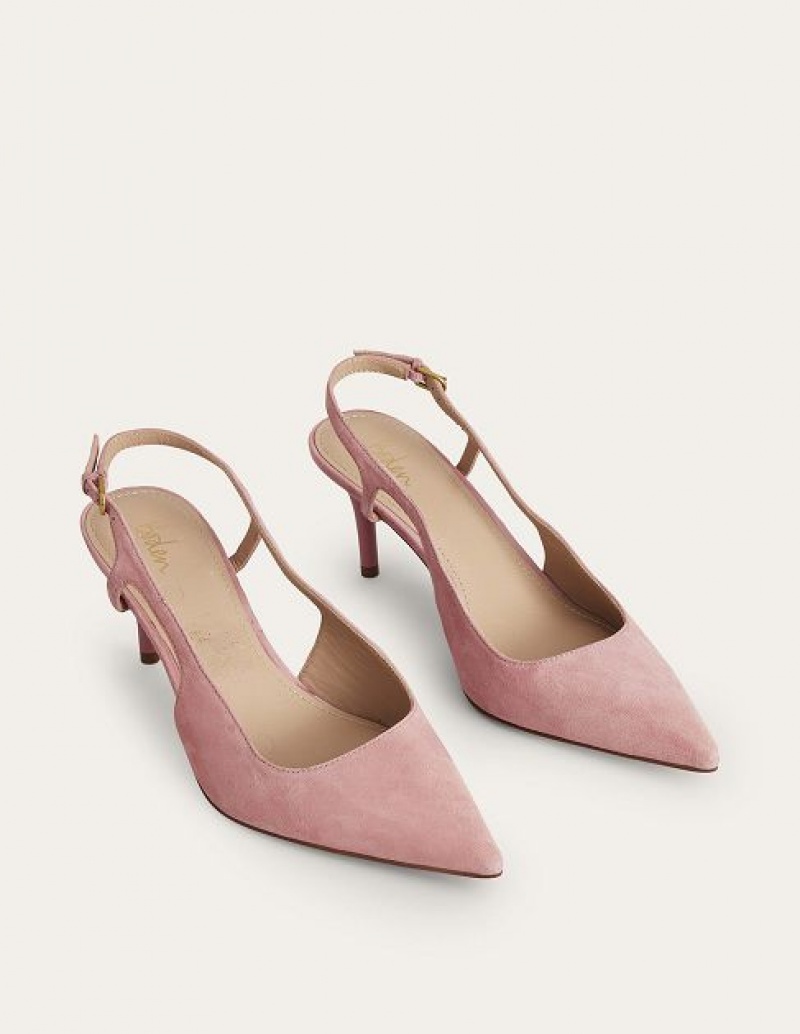 Pink Women's Boden Cut-out Sling Back Heels | 42061BRYF