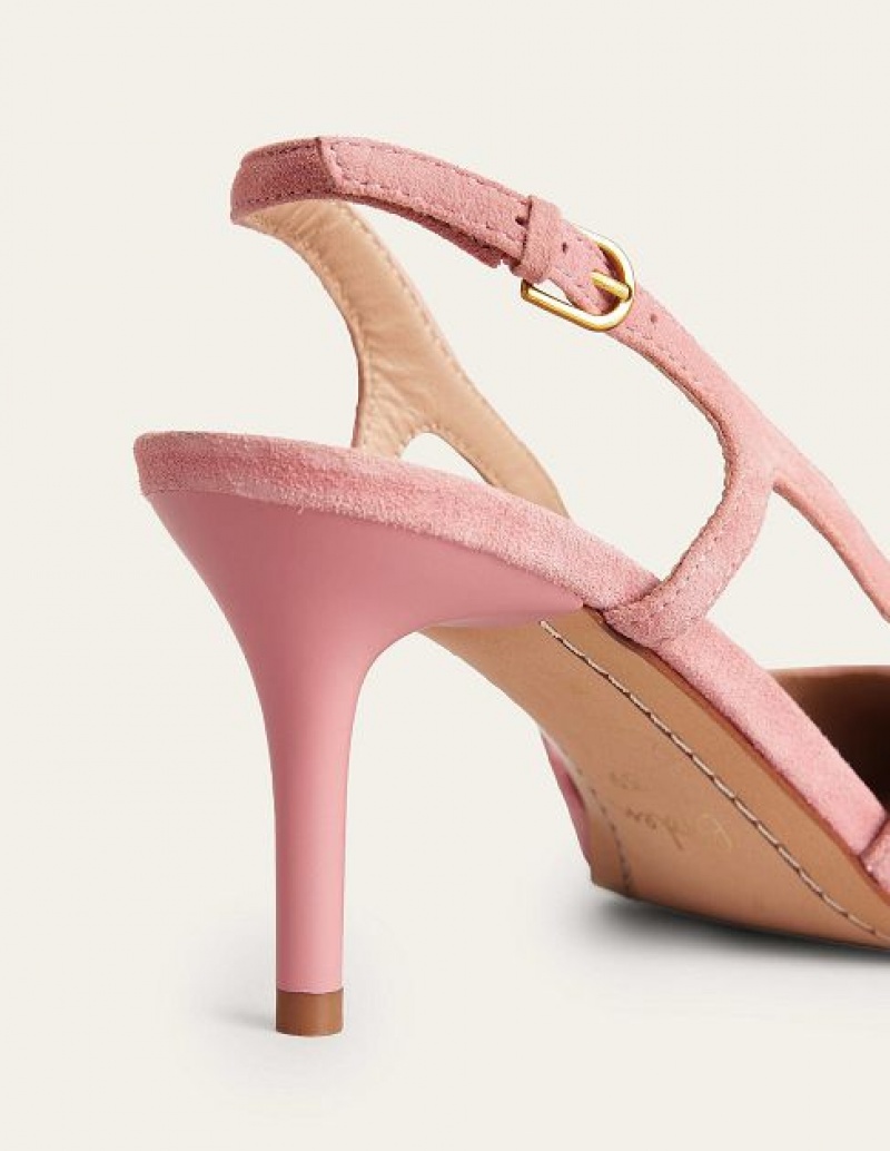 Pink Women's Boden Cut-out Sling Back Heels | 42061BRYF