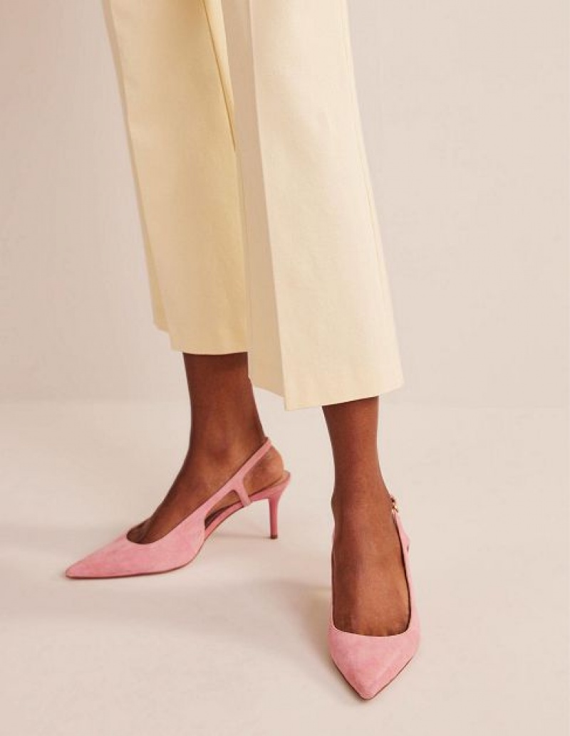 Pink Women's Boden Cut-out Sling Back Heels | 42061BRYF