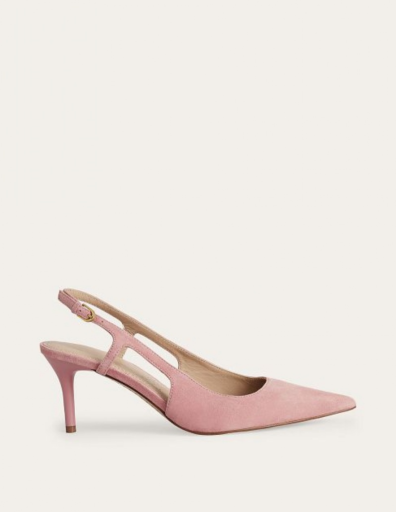 Pink Women\'s Boden Cut-out Sling Back Heels | 42061BRYF