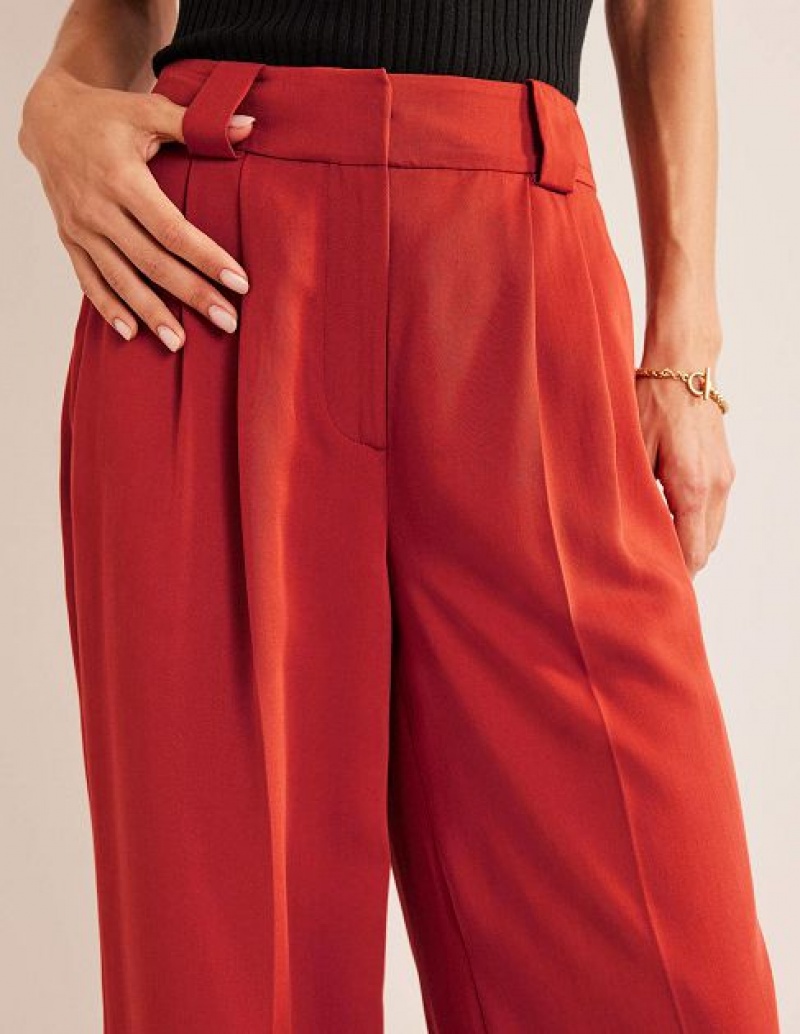 Pink Women's Boden Islington Wide Leg Pants | 48639VNPZ