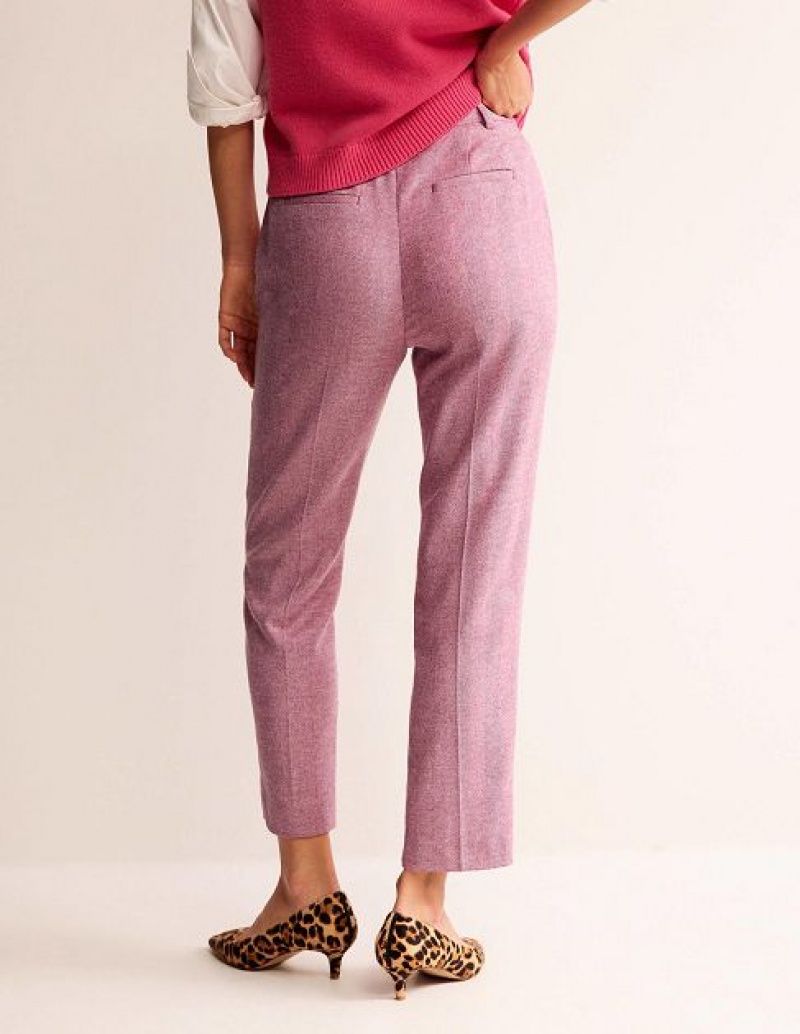 Pink Women's Boden Kew Wool Pants | 96583DBIL