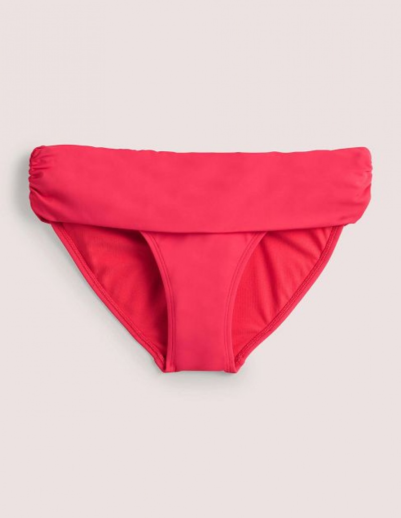 Pink Women's Boden Levanzo Fold Bikini Bottoms | 04758CJPR