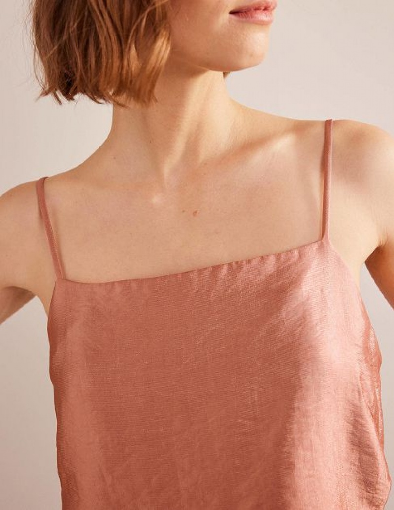 Pink Women's Boden Longerline Cami Tops | 95478SUQG