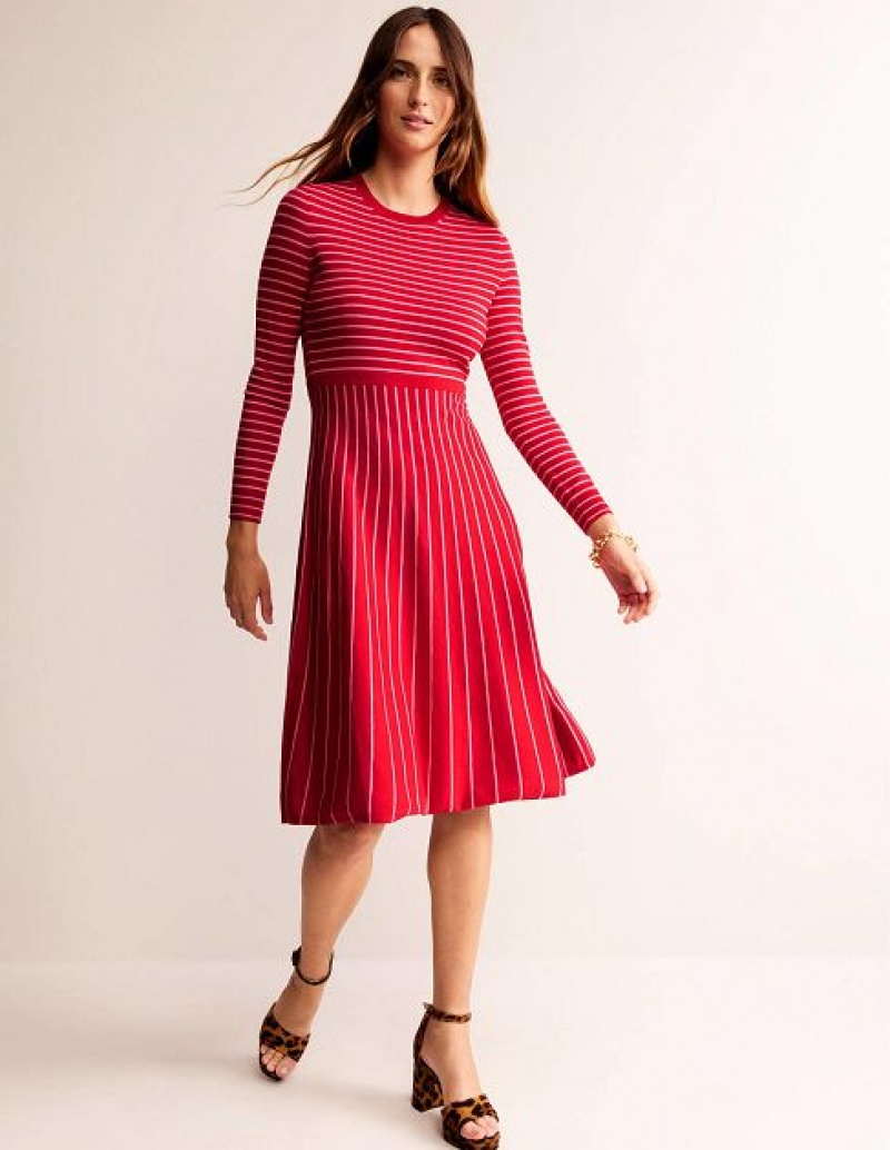 Pink Women's Boden Maria Midi Dress | 46230IGKT