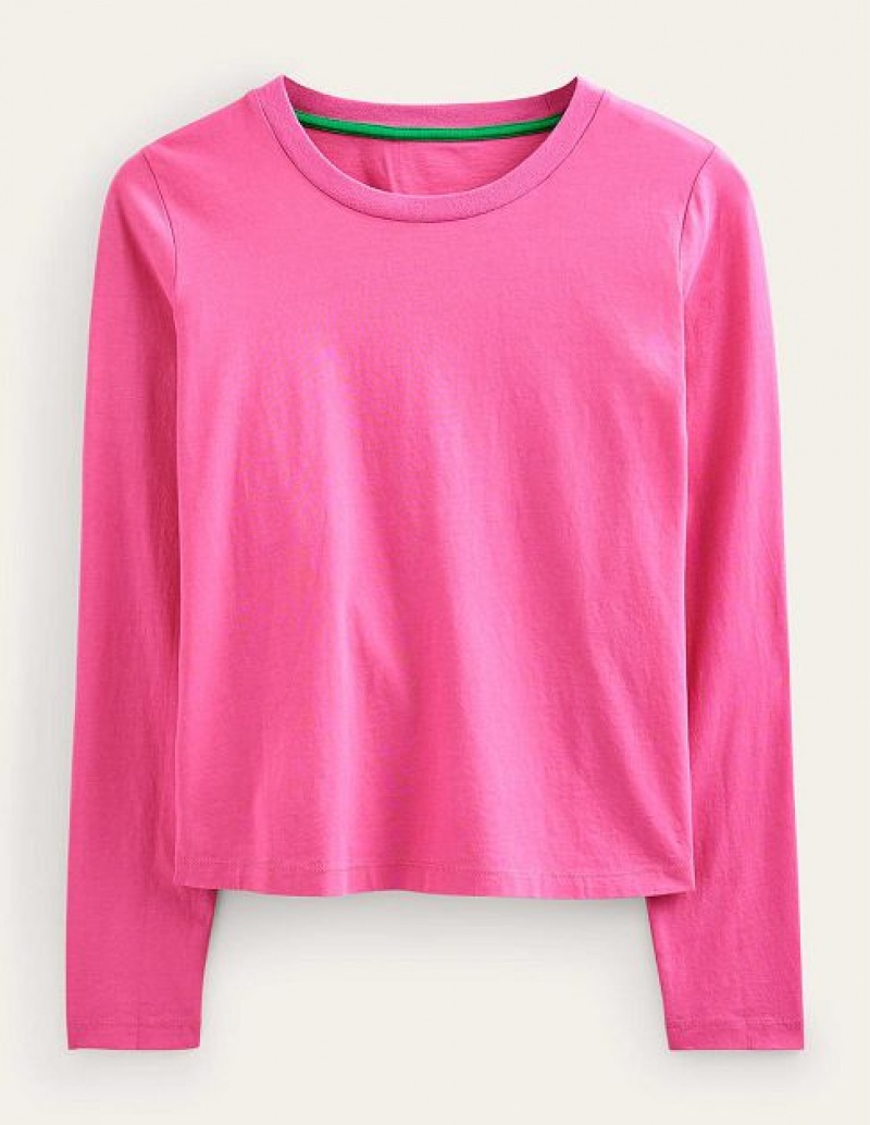 Pink Women's Boden Pure Cotton Long Sleeve Tops | 67431FAWX