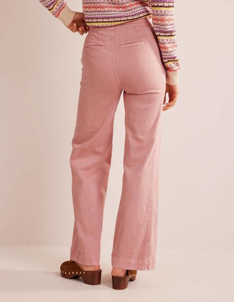 Pink Women's Boden Sailor Wide Leg Pants | 95701KOHY